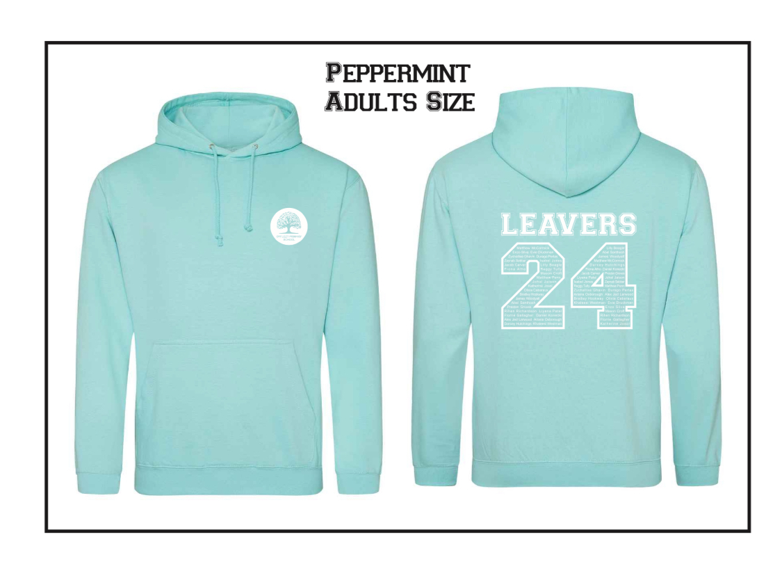2024 Leavers Hoodies - Peppermint (Adult Sizes)