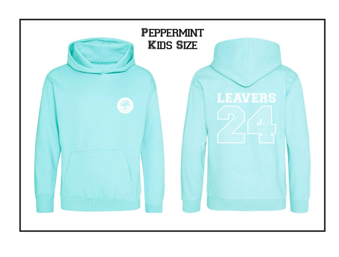 2024 Leavers Hoodies - Peppermint (Kids Sizes)