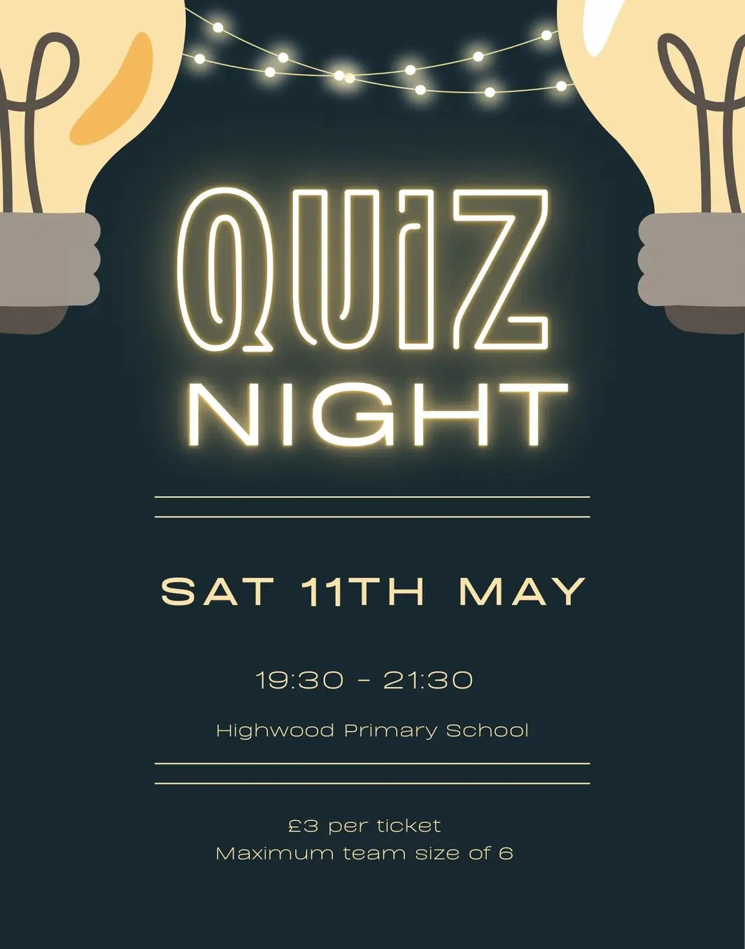 Quiz Night - 4 Person Team - Adults Only