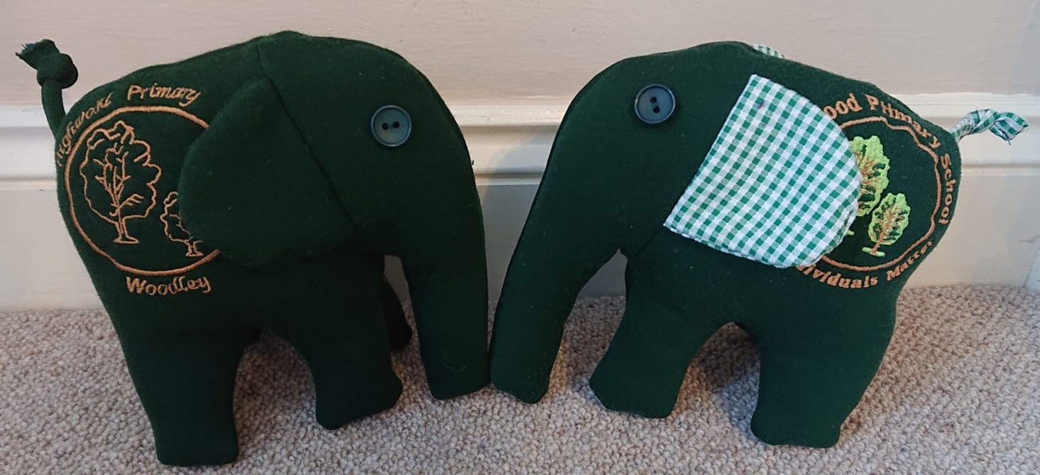 Green & Green Check Ears and Tail with Old Logo - Elephant 