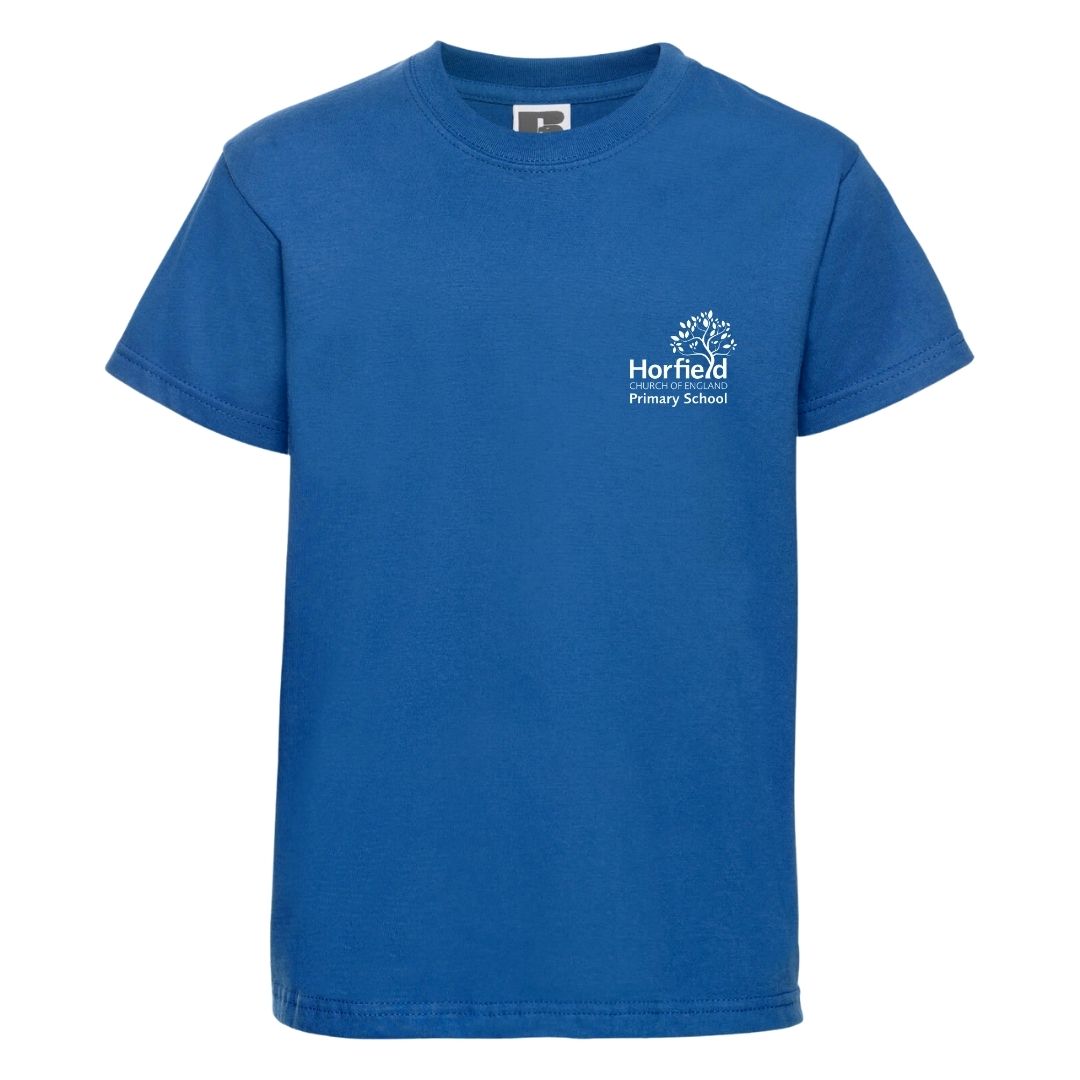 Blue house PE t-shirt - age 5/6