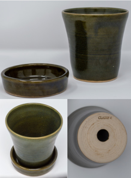Handmade plant pot and saucer
