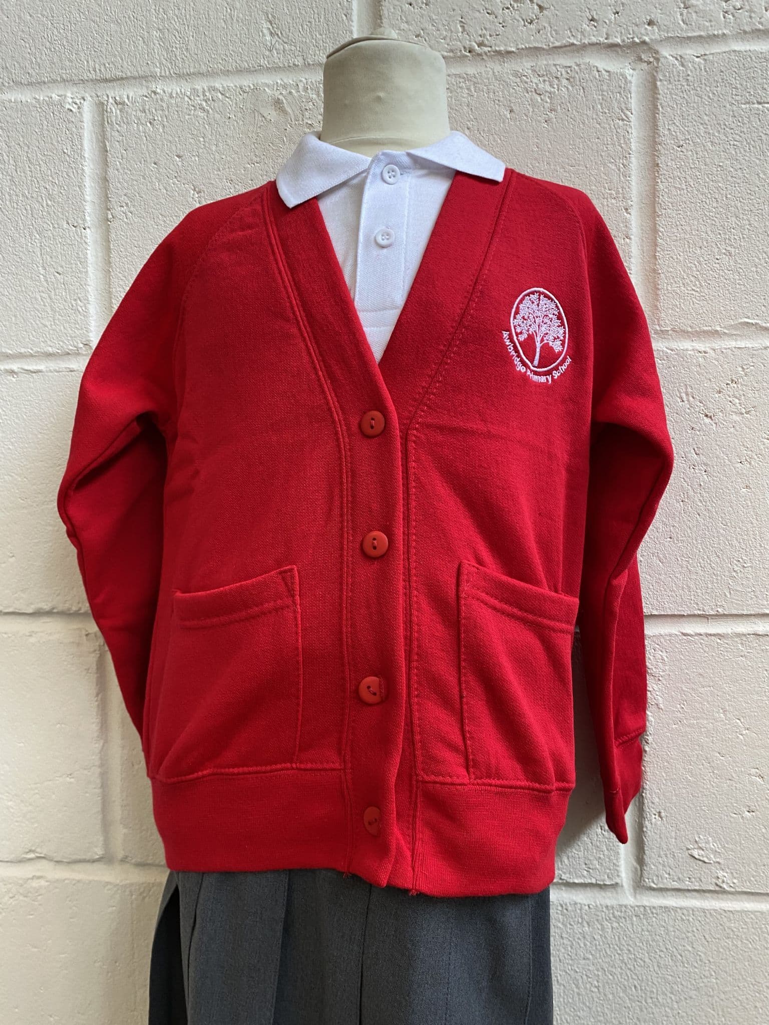 School Branded Jersey Cardigan - Size 26 Age 5-6 