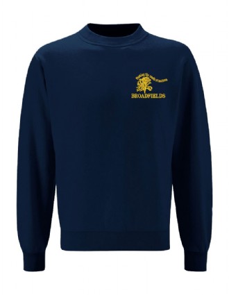 Unisex Navy Blue Broadfields Logo Sweatshirt 3/4 Y