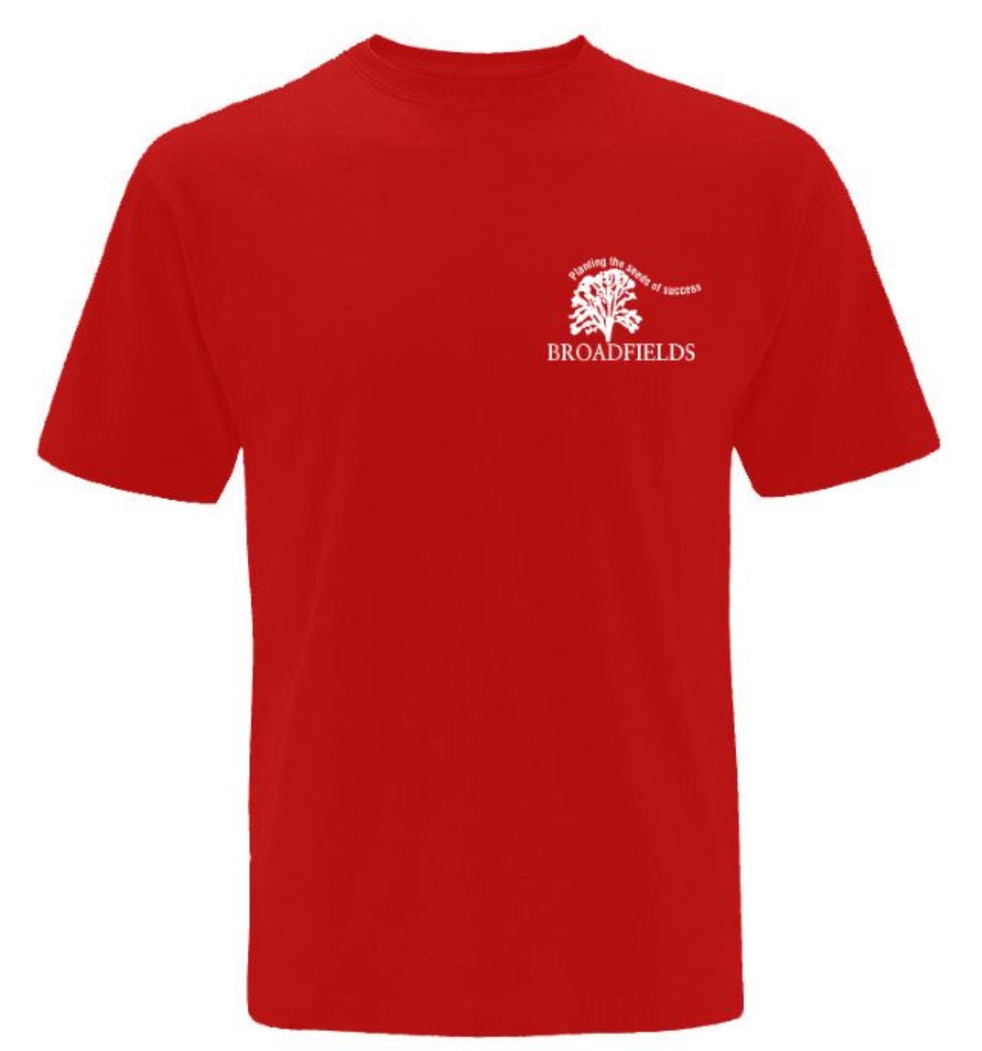 Unisex Red Broadfields Logo PE T-Shirt 5/6 Y