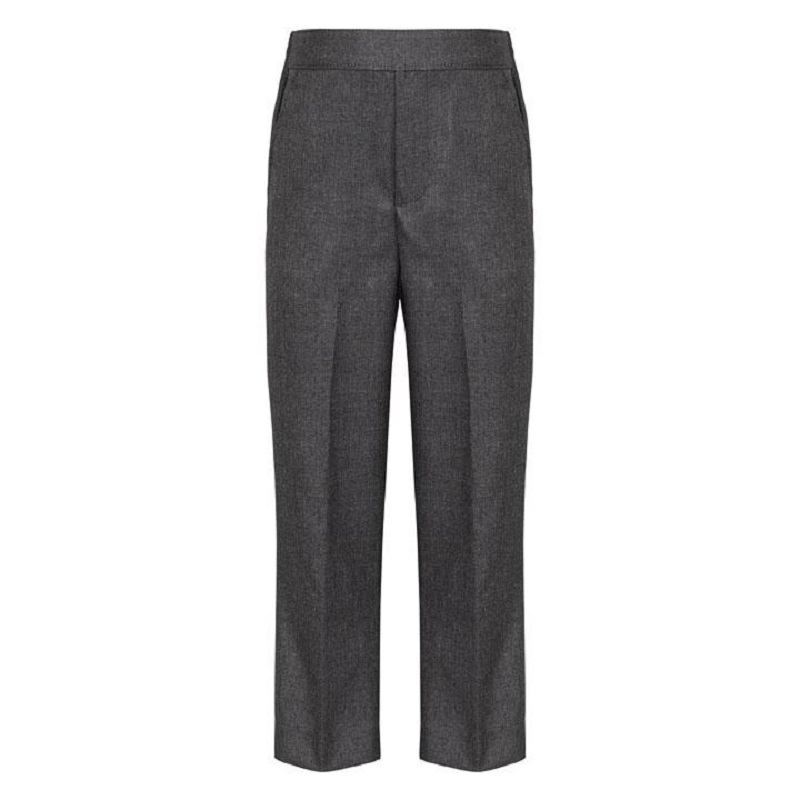 Boys' Dark Grey Trousers, Pull-on, Adjustable Waist, Flat Front, 2-3 Y