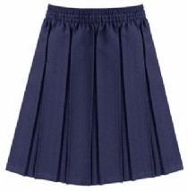 Girls' Navy Blue Skirt, box Pleats, Elasticated Waist 7-8 Y