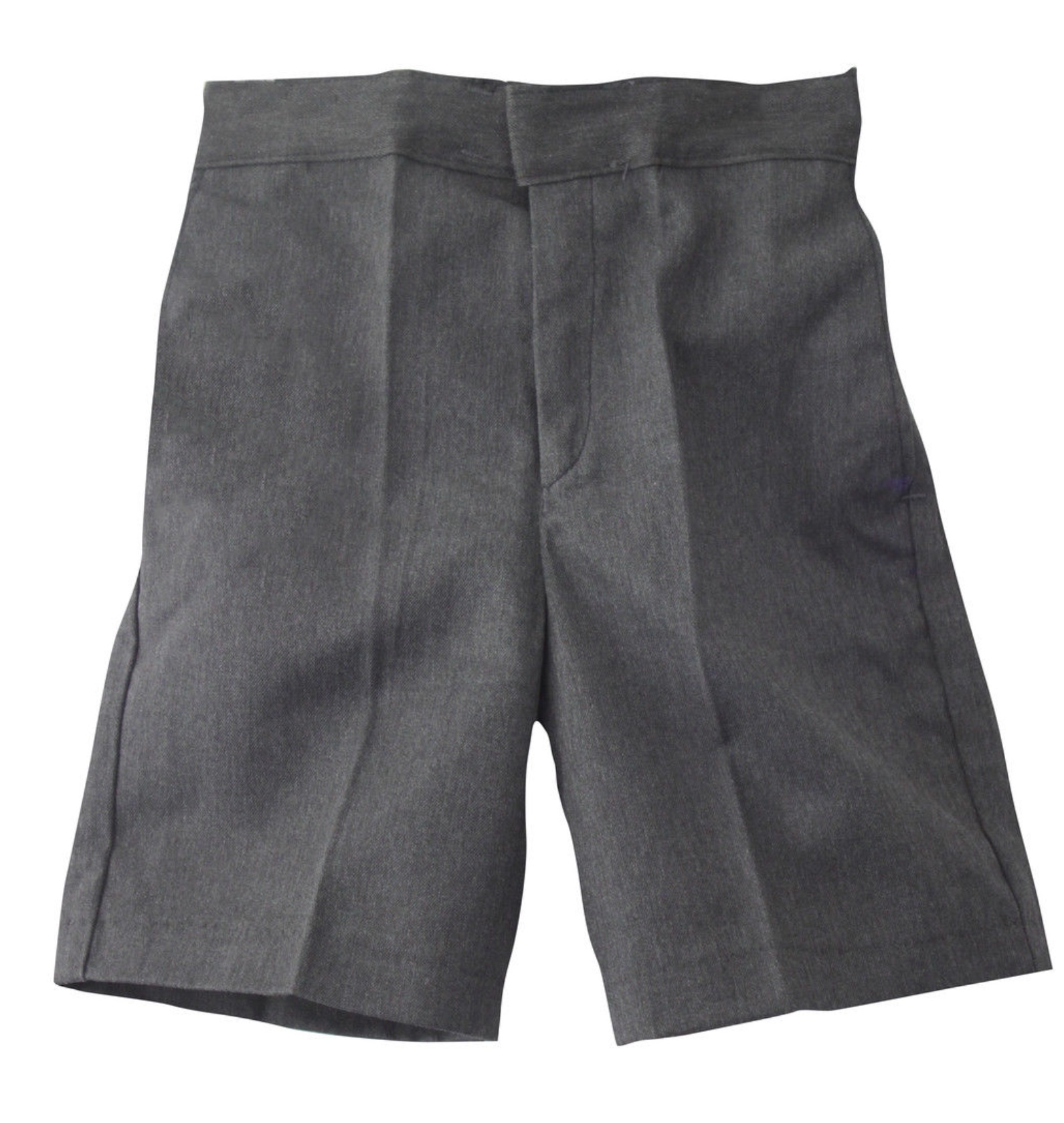Boys' Dark Grey Shorts, Flat Front, Adjustable Waist, Zip Fly, Side and Back Pockets 5-6 Y