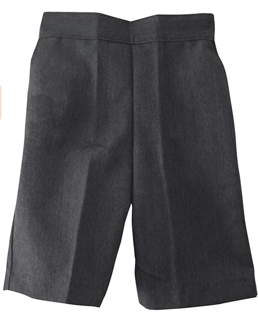Boys' Dark Grey Shorts, Pull-On, Flat Front, Elasticated Waist, Side Pockets 6-7 Y