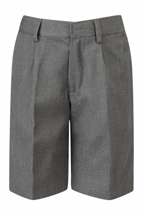 Boys' Dark Grey Shorts, Flat Front, Elasticated Waist, Zip Fly, Side Pockets 4-5 Y