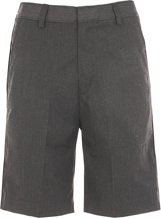 Boys' Dark Grey Shorts, Pull on, Flat Front, Adjustable Waist, Side and Back Pockets 4-5 Y