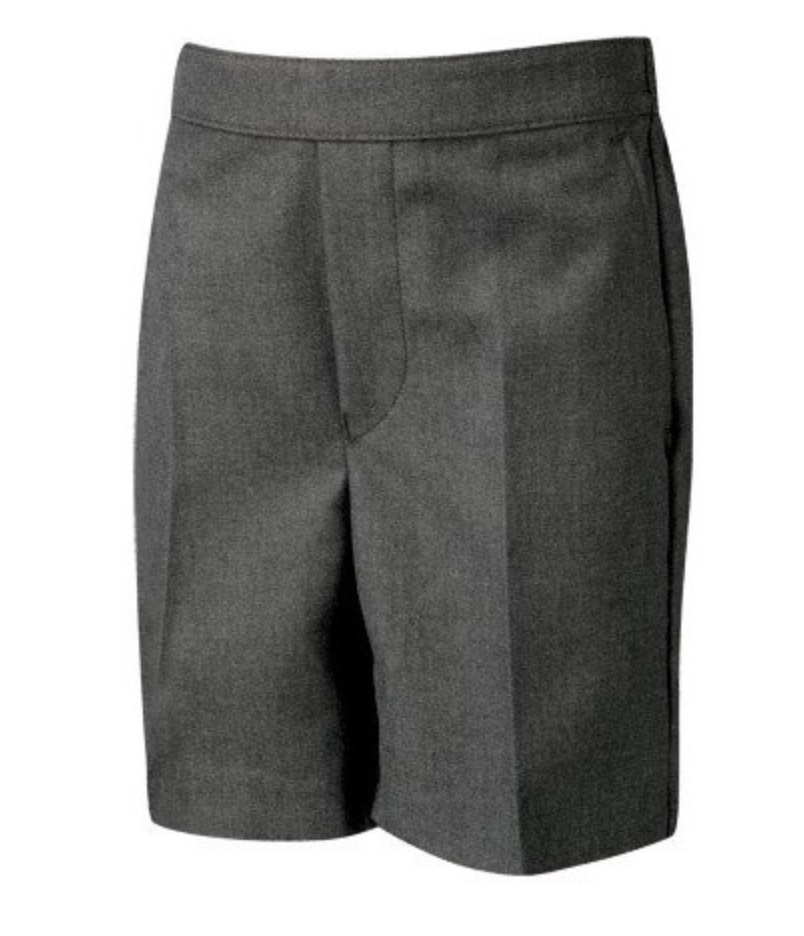 Boys' Dark Grey Shorts, Pull-On, Flat Front, Elasticated Waist, Side Pockets 5-6 Y