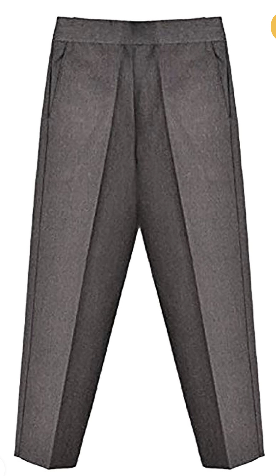 Boys' Dark Grey Trousers, Adjustable Waist, Bar clasp, Single Pleat Front 12-13 Y