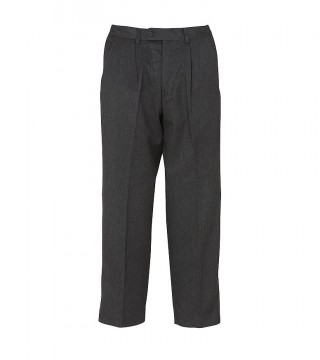 Boys' Dark Grey Trousers, Adjustable Waist, Bar clasp, Single Pleat Front 2-3 Y