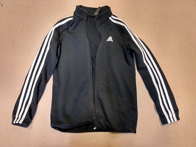 Black & While Adidas Zip-Up Top age 9-10