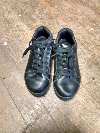 Black lace-up school shoes, size 2