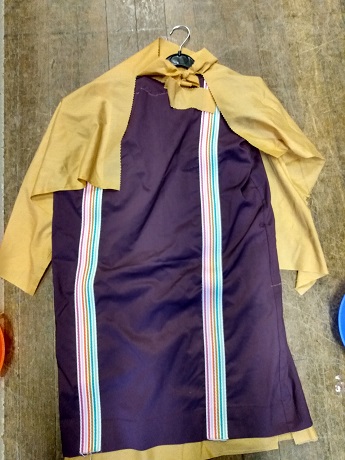 Purple tunic & cape, age c8-10