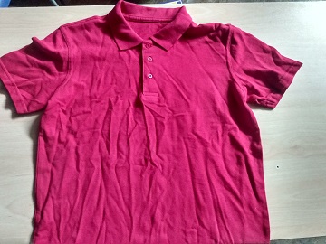 Red polo shirt age 12-13