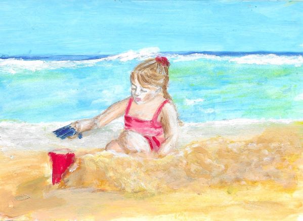 Auction Lot 48: Child Playing on the Beach