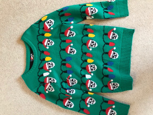 Christmas lights and skulls jumper - age 8-9 years