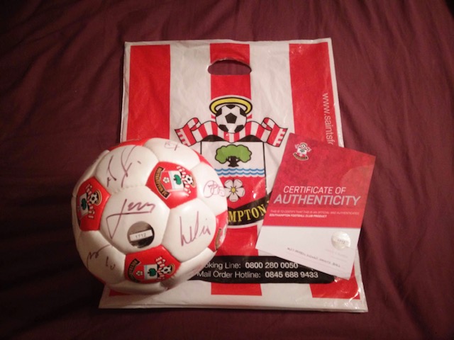 16/17 Season Signed Saints Football complete with certificate of authenticity