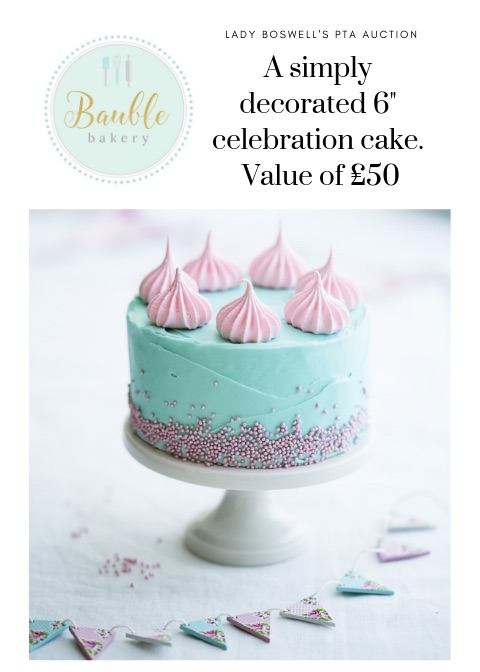 LOT 20: Bauble Bakery decorated cake
