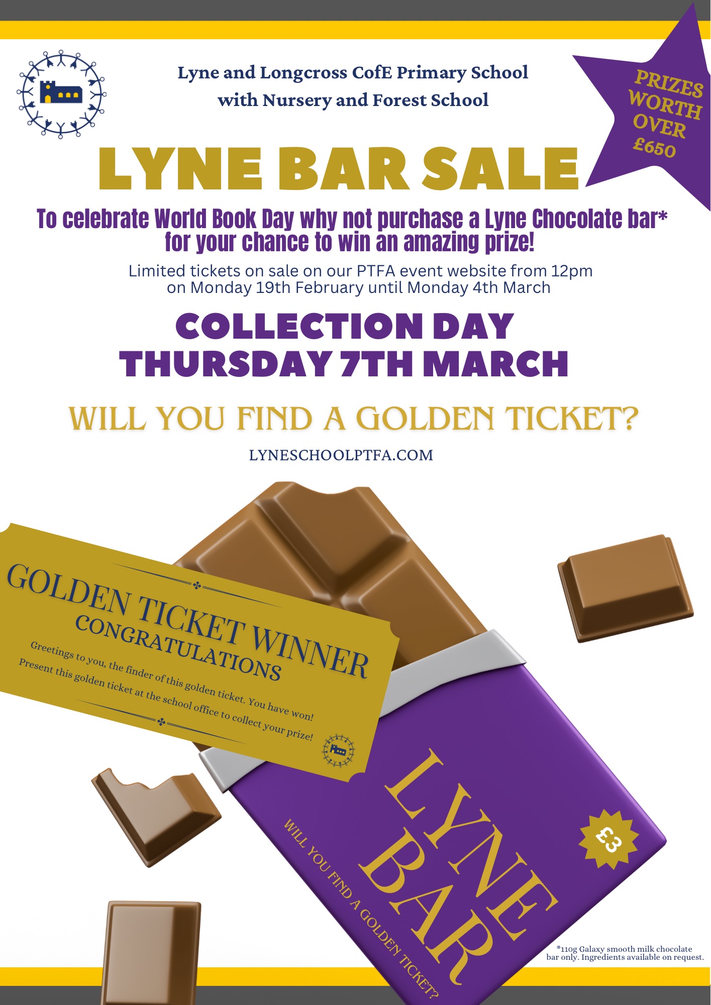 Lyne Chocolate Bar Sale - World Book Day 2024