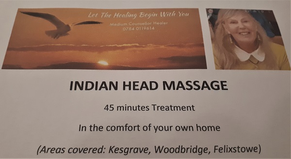 Indian Head Massage (Penny Rossiter, Medium Counsellor Healer)