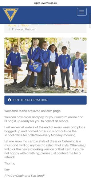 Newsflash! You can now order your preloved uniform online!
